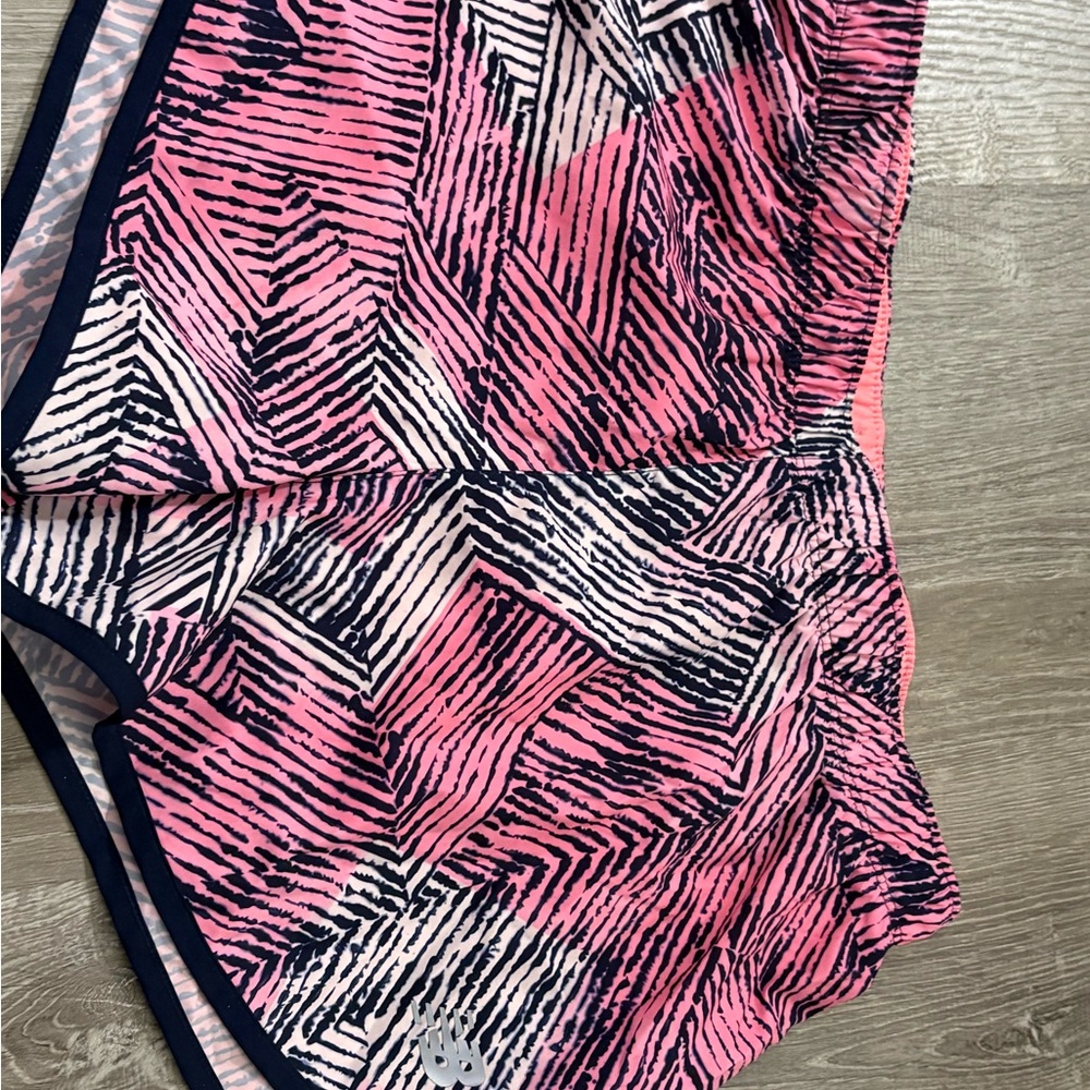 New Balance Pink and Black Patterned Athletic Shorts